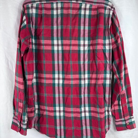 Vintage Garber’s by Holbrook Men’s Flannel Shirt Red Green White Plaid Size M - Picture 2 of 5